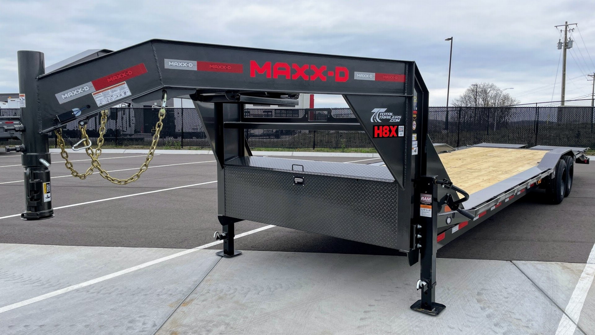 New MAXX-D H8X 102"x 32' Gooseneck Equipment Trailer 18,000(GVWR), Drive Over Fenders, Spare