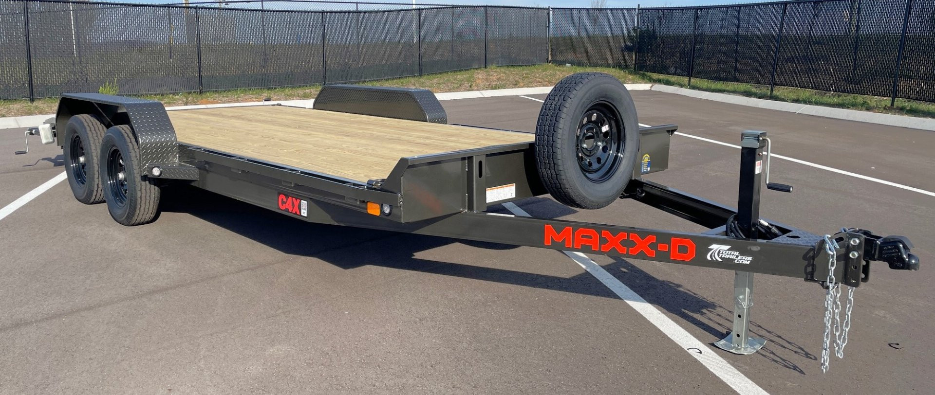 New MAXX- D C4X 83"x 18' Car Hauler 7000 GVWR --Ramps, Spare, Stabilizer Jacks