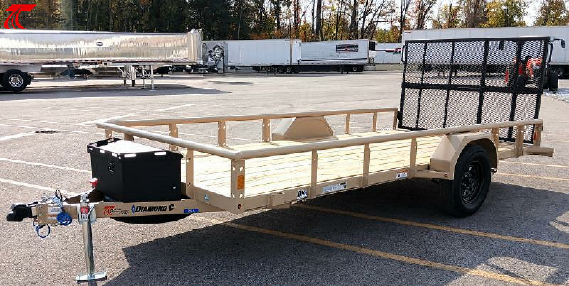 New Diamond C PSA 14' x 77" Premium Utility Trailer, Tool Box, Spare, Bi-Fold Gate