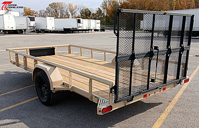 New Diamond C PSA 14' x 77" Premium Utility Trailer, Tool Box, Spare, Bi-Fold Gate
