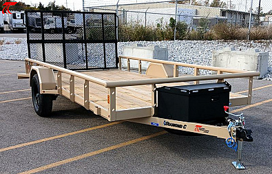 New Diamond C PSA 14' x 77" Premium Utility Trailer, Tool Box, Spare, Bi-Fold Gate