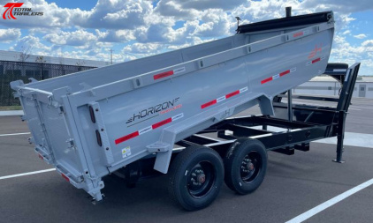 New Horizon 16' Gooseneck Dump Trailer 22,400LB, 18ply Tires, 36" Sides, Side Door, 10K Axles, 7 Gauge Floor