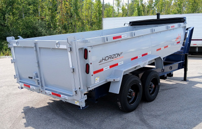 New Horizon 16' Gooseneck Dump Trailer 22,400LB, 18ply Tires, 36" Sides, Side Door, 10K Axles, 7 Gauge Floor