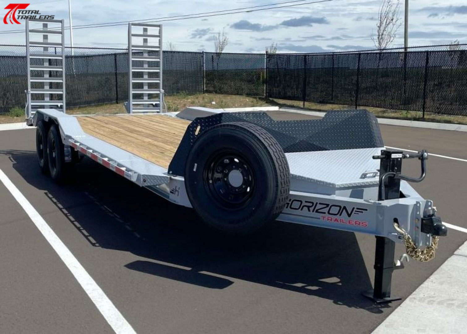 New Horizon Trailers 102" x 22' Equipment Trailer 15,260LB, Spare, Drive Over Fenders, Tool Box