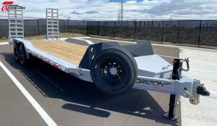 New Horizon Trailers 102" x 22' Equipment Trailer 15,260LB, Spare, Drive Over Fenders, Tool Box