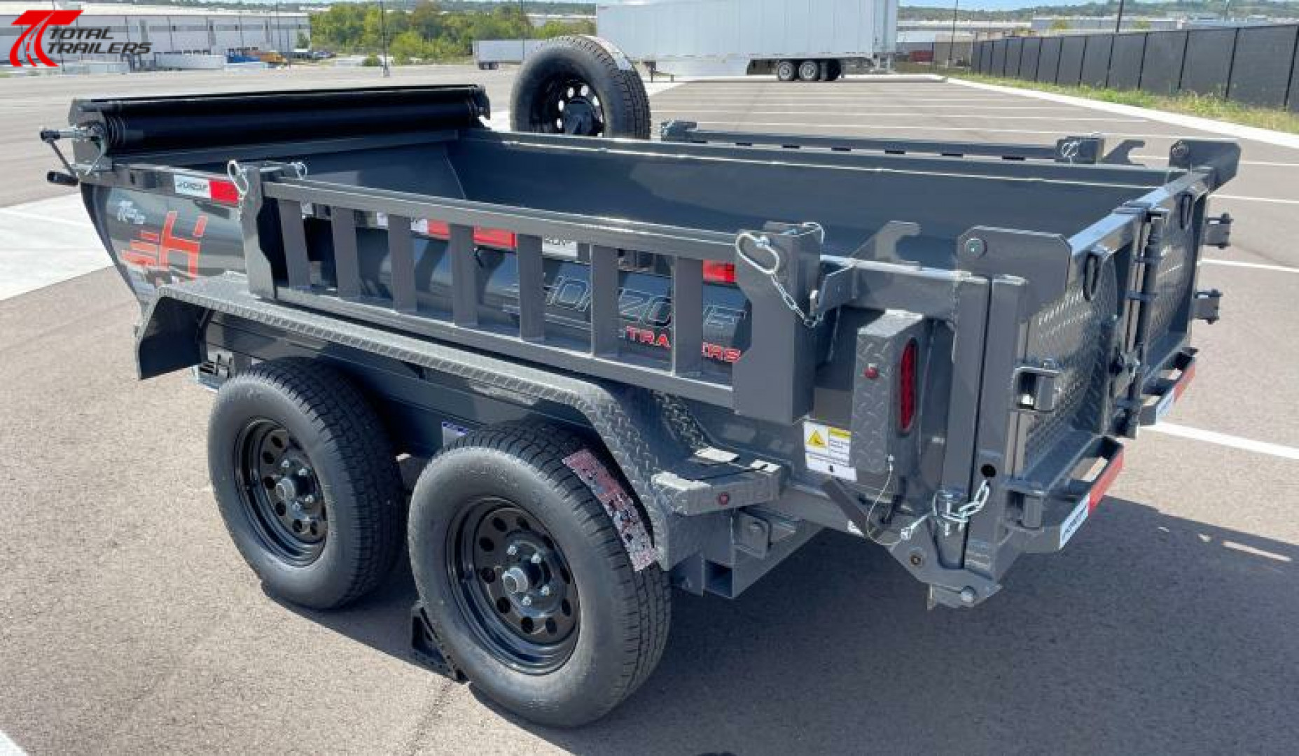 New Horizon 5 x 10' Dump Trailer 7,630LB w/ Tarp, Ramps, Spare Tire