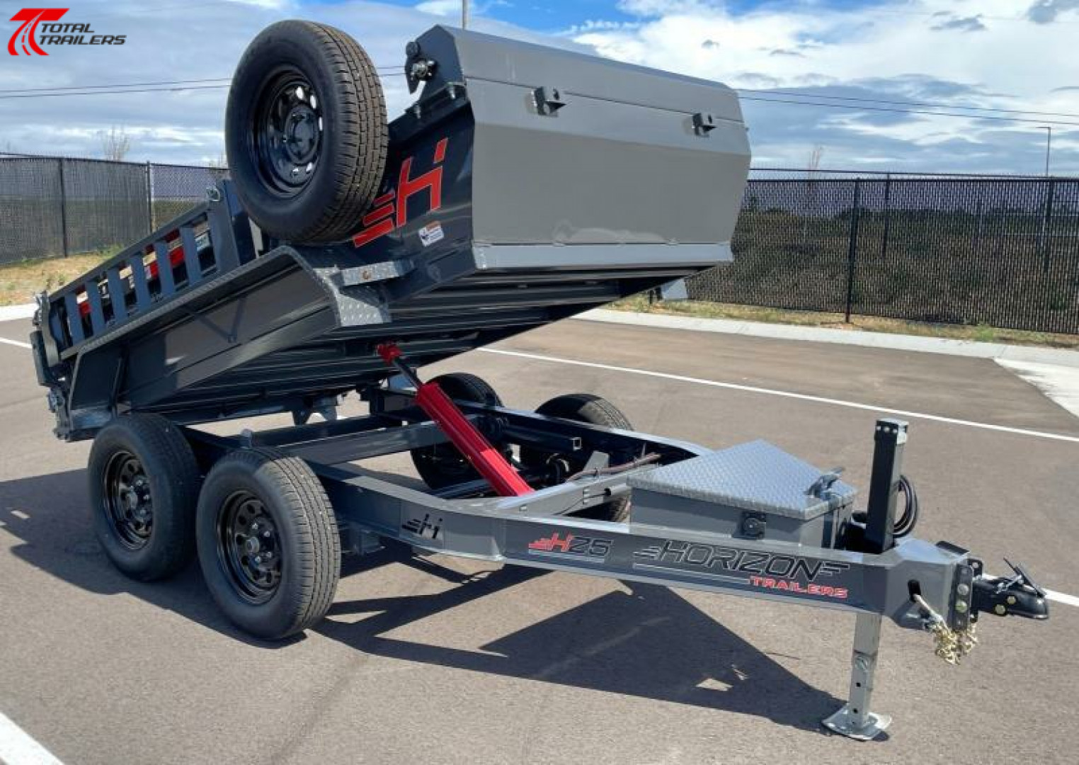 New Horizon 5 x 10' Dump Trailer 7,630LB w/ Tarp, Ramps, Spare Tire