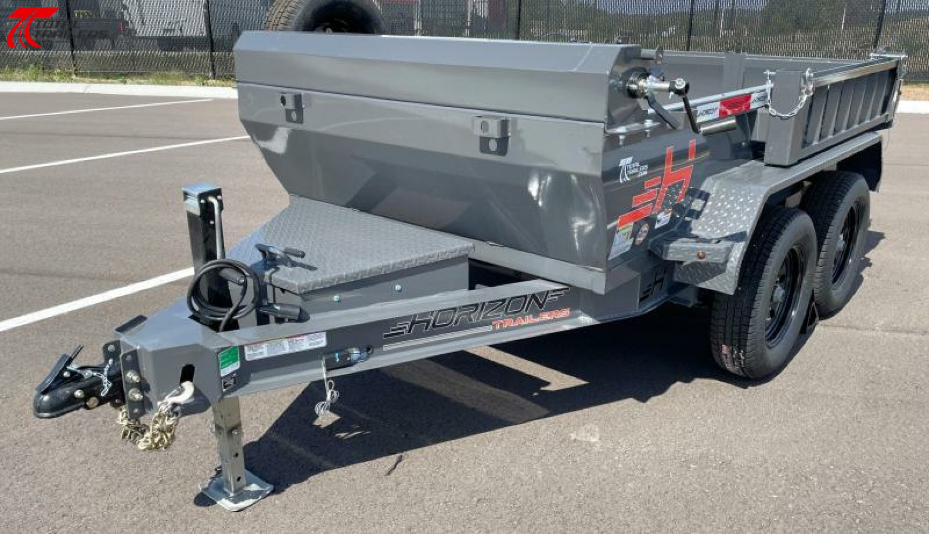 New Horizon 5 x 10' Dump Trailer 7,630LB w/ Tarp, Ramps, Spare Tire