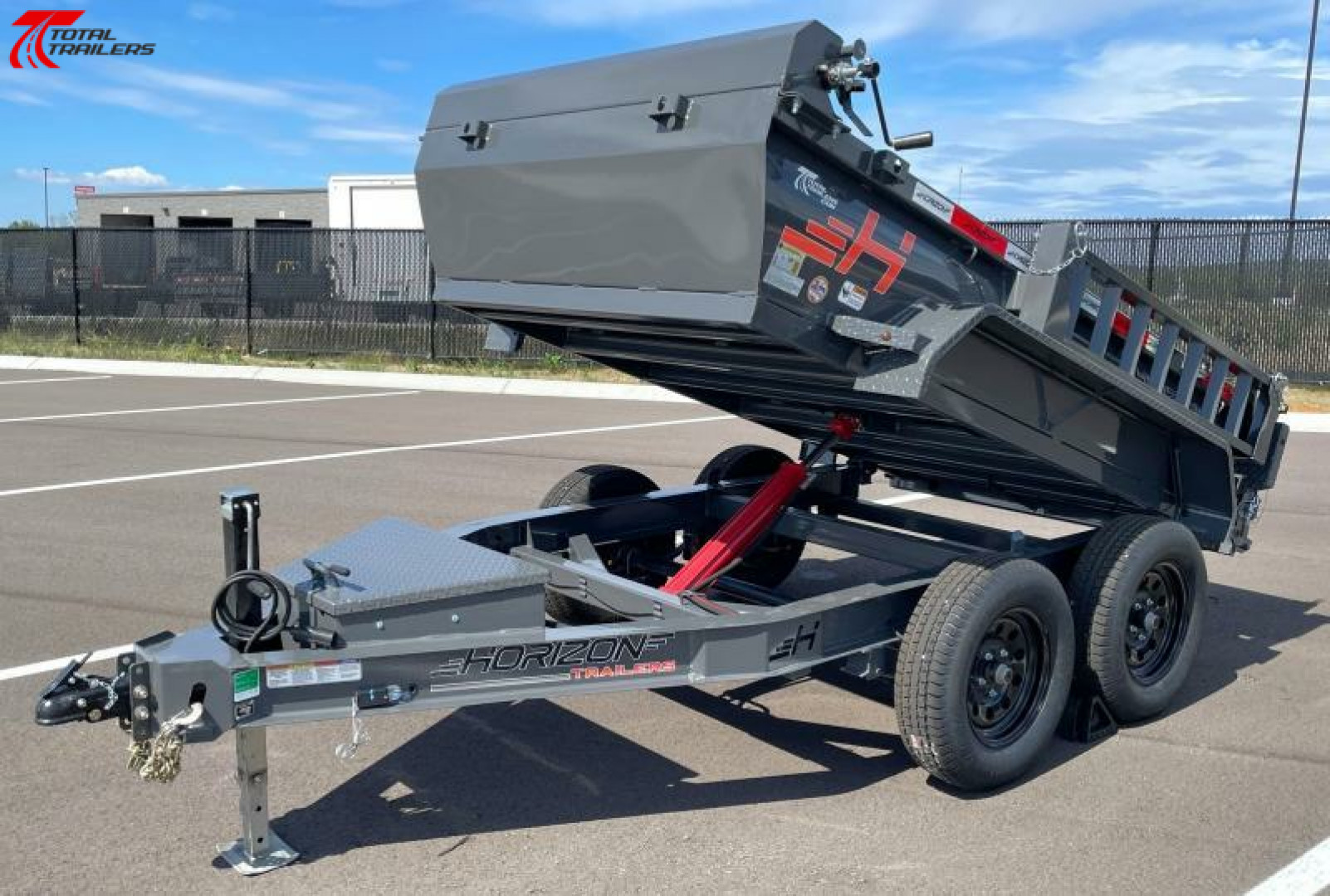 New Horizon 5 x 10' Dump Trailer 7,630LB w/ Tarp, Ramps, Spare Tire