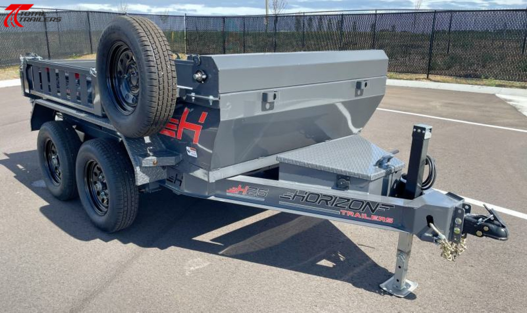 New Horizon 5 x 10' Dump Trailer 7,630LB w/ Tarp, Ramps, Spare Tire