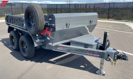 New Horizon 5 x 10' Dump Trailer 7,630LB w/ Tarp, Ramps, Spare Tire