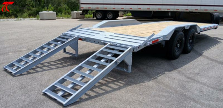 New Horizon 102"W x 22' Equipment Trailer 15,260lb, Drive Over Fenders, 14 Ply Tires, Spare