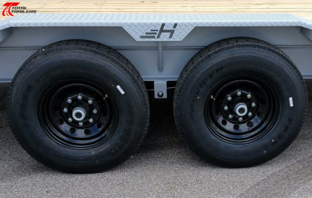 New Horizon 102"W x 22' Equipment Trailer 15,260lb, Drive Over Fenders, 14 Ply Tires, Spare