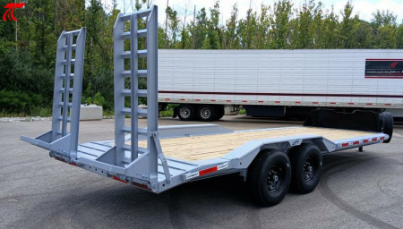 New Horizon 102"W x 22' Equipment Trailer 15,260lb, Drive Over Fenders, 14 Ply Tires, Spare