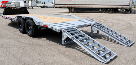 New Horizon 102"W x 22' Equipment Trailer 15,260lb, Drive Over Fenders, 14 Ply Tires, Spare