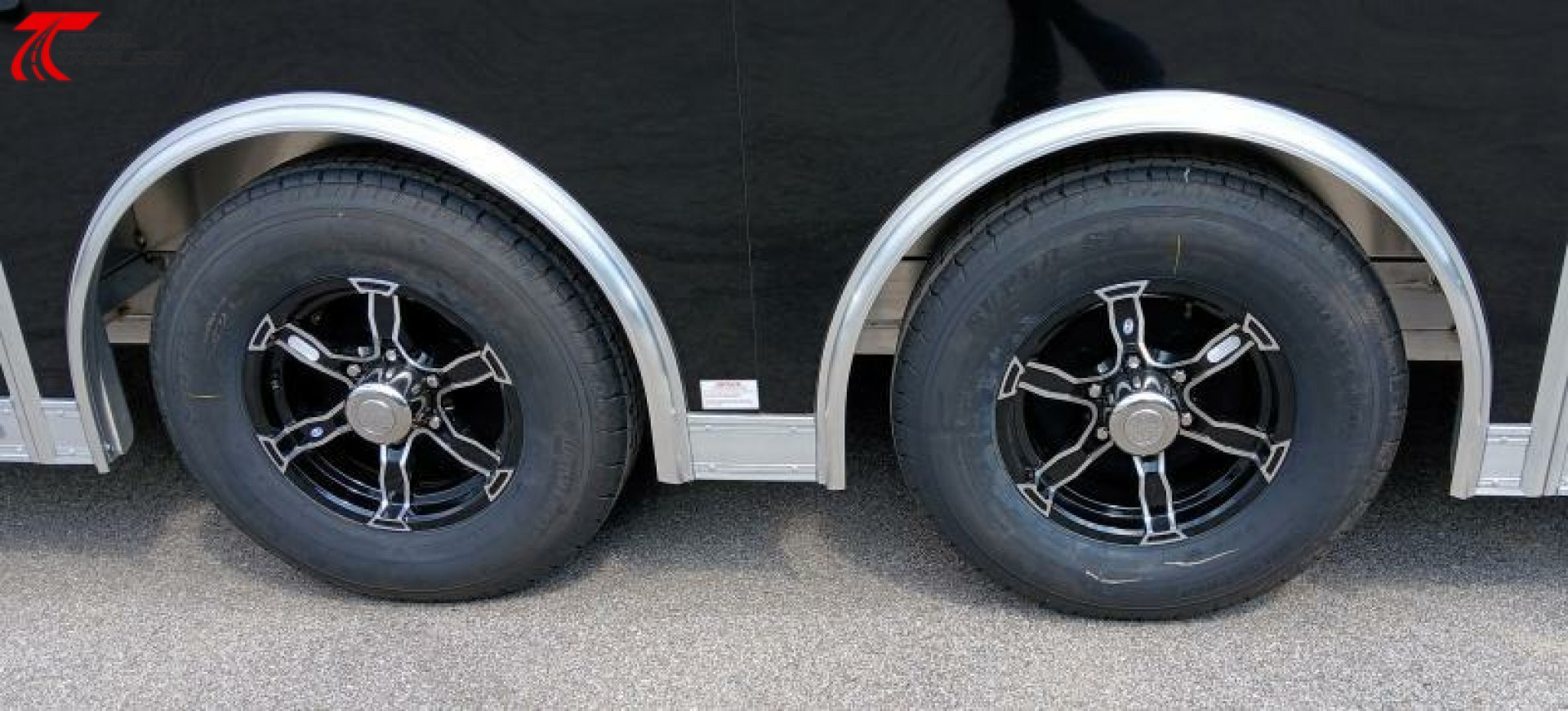 New ATC 8.5 x 24' Black Car Hauler Trailer, Aluminum Floor, Spare Tire, Escape Door