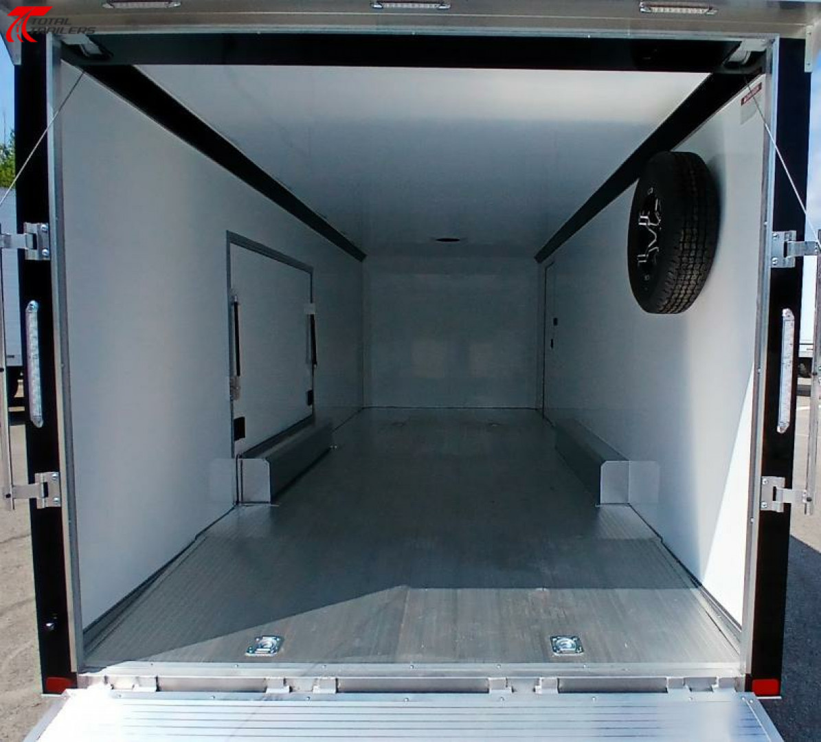 New ATC 8.5 x 24' Black Car Hauler Trailer, Aluminum Floor, Spare Tire, Escape Door