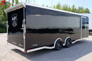 New ATC 8.5 x 24' Black Car Hauler Trailer, Aluminum Floor, Spare Tire, Escape Door