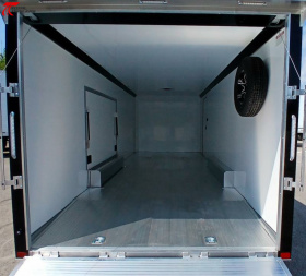 New ATC 8.5 x 24' Black Car Hauler Trailer, Aluminum Floor, Spare Tire, Escape Door