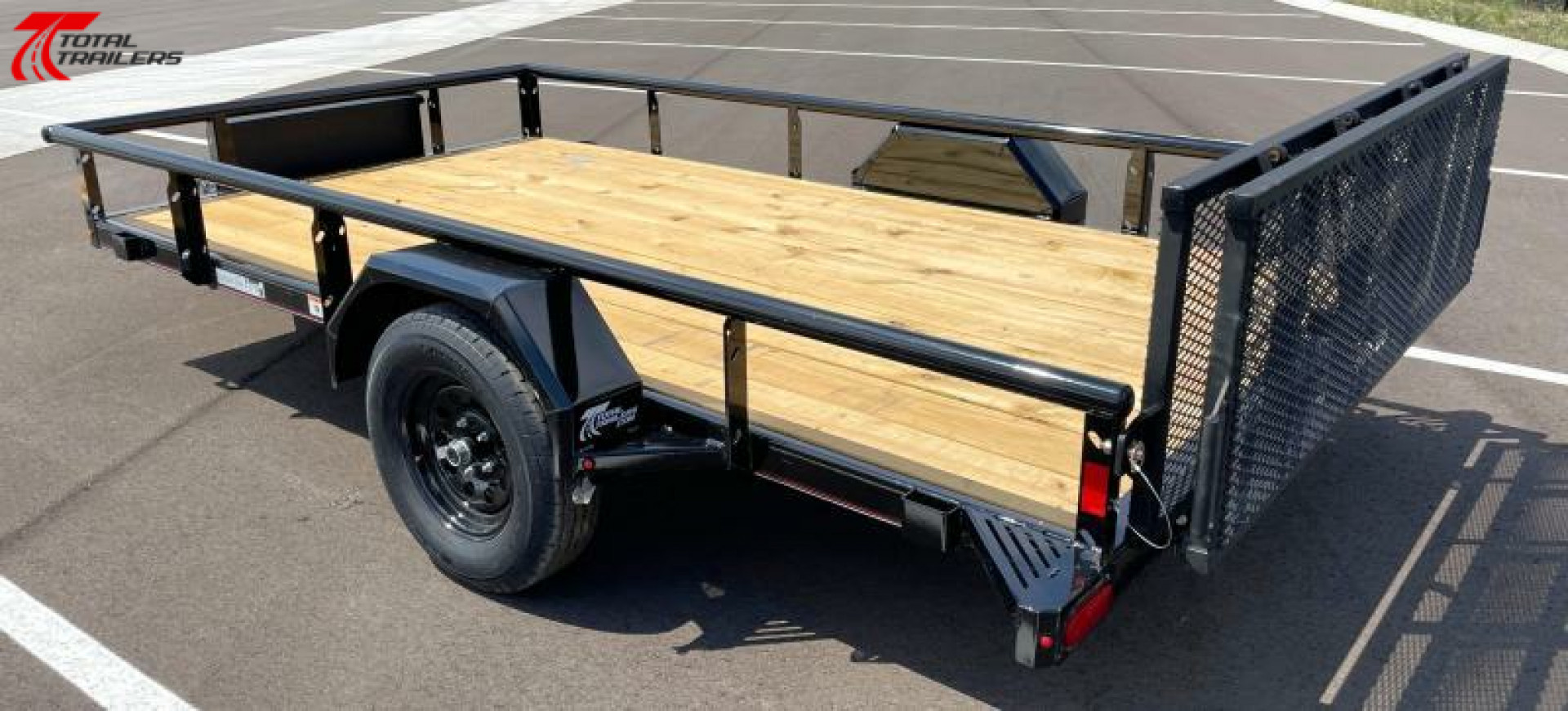 New Diamond C PSA 12' x 77" Premium Utility Trailer, Tool Box, Spare, Bi-Fold Gate