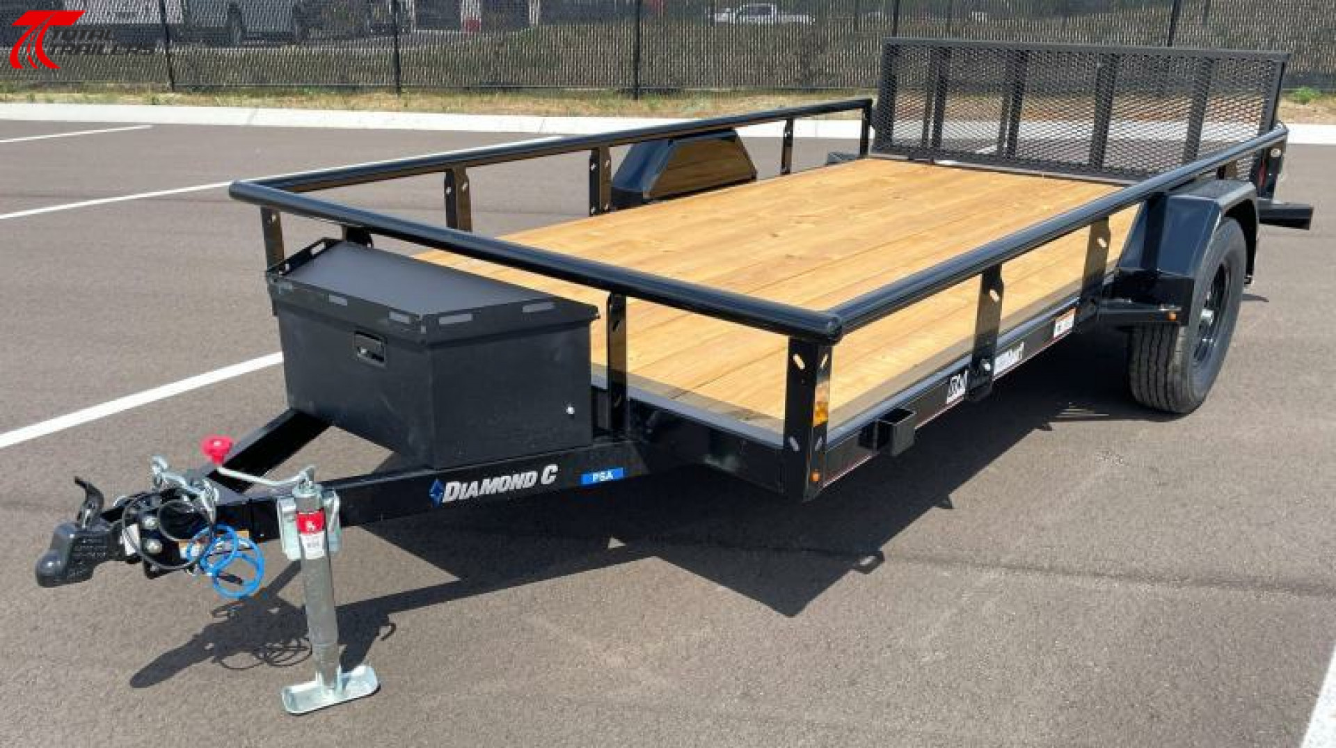 New Diamond C PSA 12' x 77" Premium Utility Trailer, Tool Box, Spare, Bi-Fold Gate