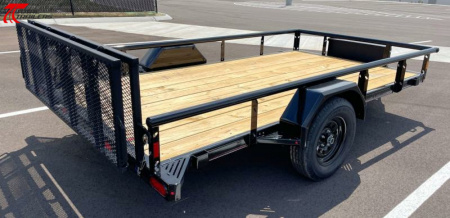 New Diamond C PSA 12' x 77" Premium Utility Trailer, Tool Box, Spare, Bi-Fold Gate