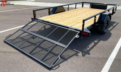 New Diamond C PSA 12' x 77" Premium Utility Trailer, Tool Box, Spare, Bi-Fold Gate