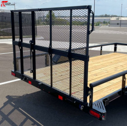 New Diamond C PSA 12' x 77" Premium Utility Trailer, Tool Box, Spare, Bi-Fold Gate