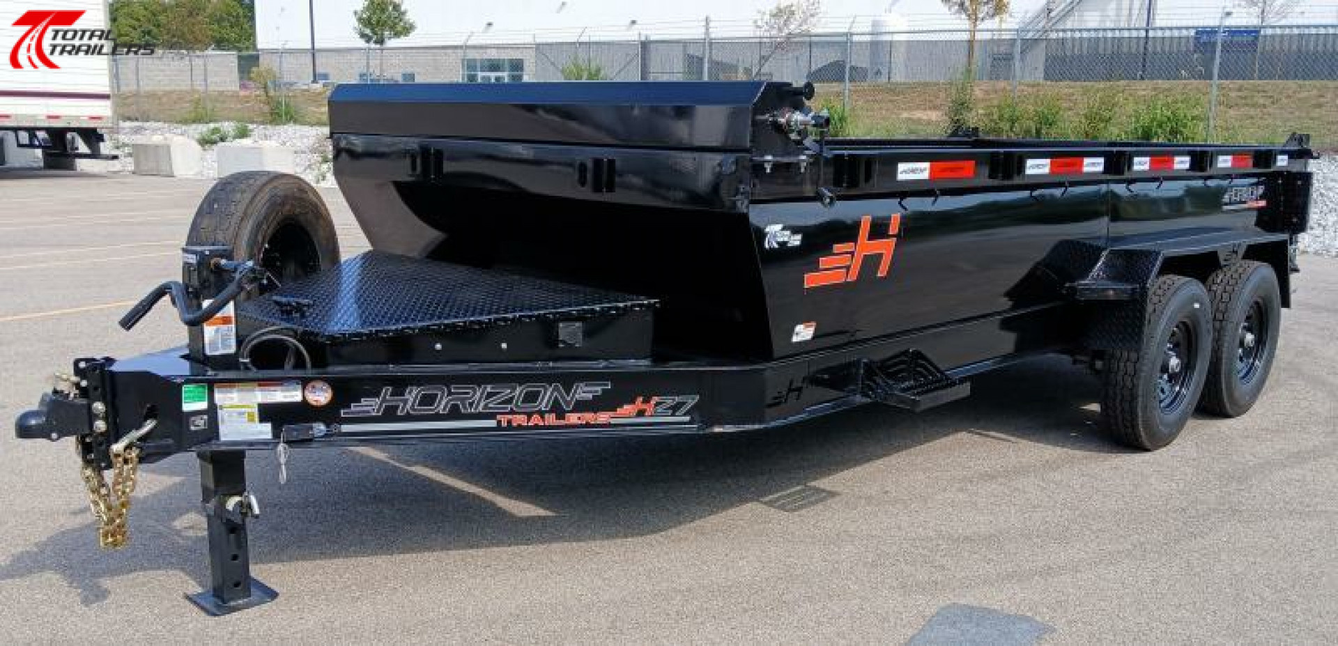 New Horizon Trailers HZ7-16' 15,260lb (GVWR) 14ply Tires, 24" Sides, Spare, Dump Trailer