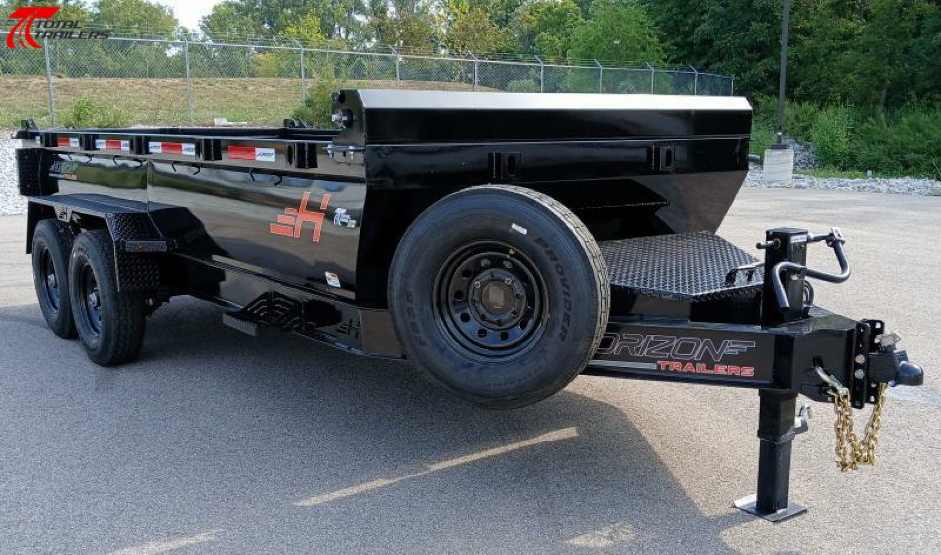 New Horizon Trailers HZ7-16' 15,260lb (GVWR) 14ply Tires, 24" Sides, Spare, Dump Trailer