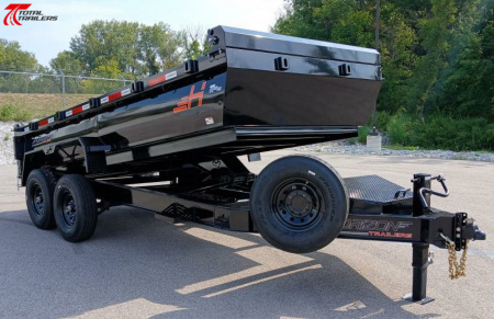 New Horizon Trailers HZ7-16' 15,260lb (GVWR) 14ply Tires, 24" Sides, Spare, Dump Trailer