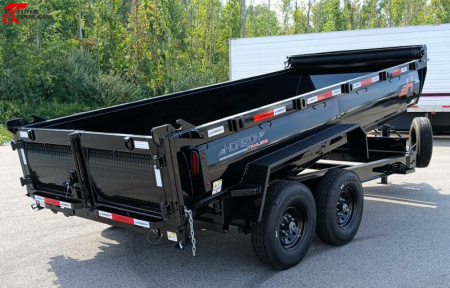 New Horizon Trailers HZ7-16' 15,260lb (GVWR) 14ply Tires, 24" Sides, Spare, Dump Trailer