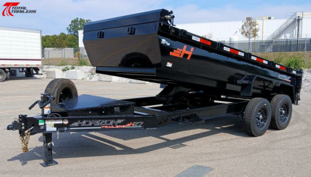 New Horizon Trailers HZ7-16' 15,260lb (GVWR) 14ply Tires, 24" Sides, Spare, Dump Trailer