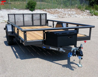 New Diamond C Trailers PSA 12 x 77 Bi-Fold Gate, Premium Utility Trailer, Tool Box, Spare, Bi-Fold Gate