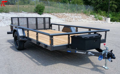 New Diamond C Trailers PSA 12 x 77 Bi-Fold Gate, Premium Utility Trailer, Tool Box, Spare, Bi-Fold Gate