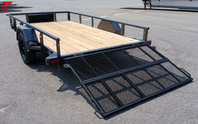 New Diamond C Trailers PSA 12 x 77 Bi-Fold Gate, Premium Utility Trailer, Tool Box, Spare, Bi-Fold Gate