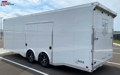 New CLEARANCE! ATC 8.5 x 24' White Car Hauler / Racing Trailer w/ Spare, Aluminum Interior, E-Track