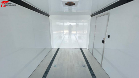 New CLEARANCE! ATC 8.5 x 24' White Car Hauler / Racing Trailer w/ Spare, Aluminum Interior, E-Track