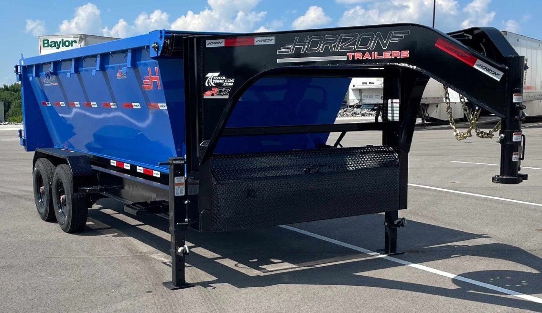 New Horizon 16' Gooseneck Roll Off Bin Dump Trailer 17,920LB w/ 3 Dumpster Bins