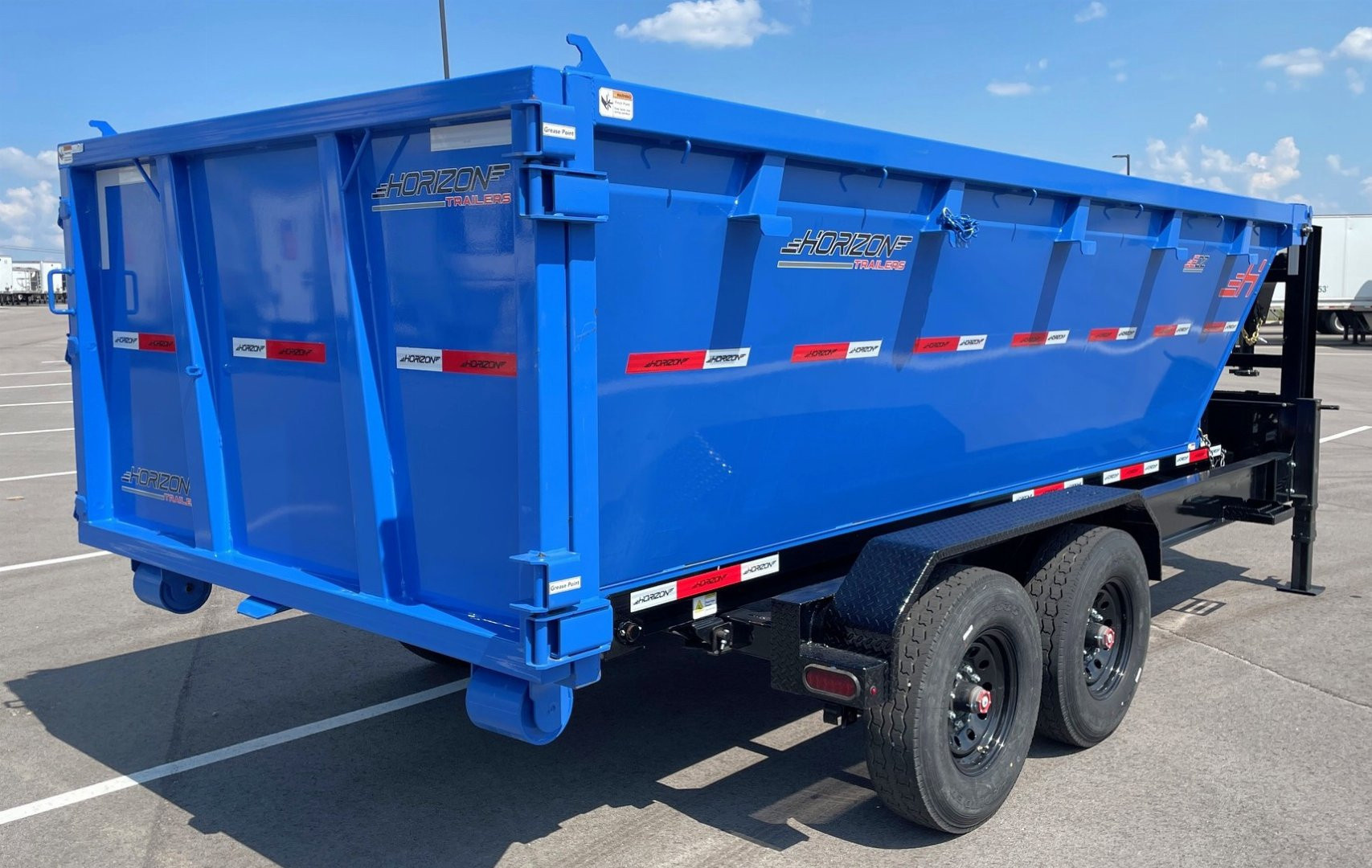 New Horizon 16' Gooseneck Roll Off Bin Dump Trailer 17,920LB w/ 3 Dumpster Bins