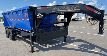 New Horizon 16' Gooseneck Roll Off Bin Dump Trailer 17,920LB w/ 3 Dumpster Bins