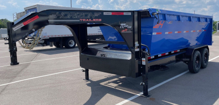 New Horizon 16' Gooseneck Roll Off Bin Dump Trailer 17,920LB w/ 3 Dumpster Bins