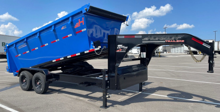 New Horizon 16' Gooseneck Roll Off Bin Dump Trailer 17,920LB w/ 3 Dumpster Bins