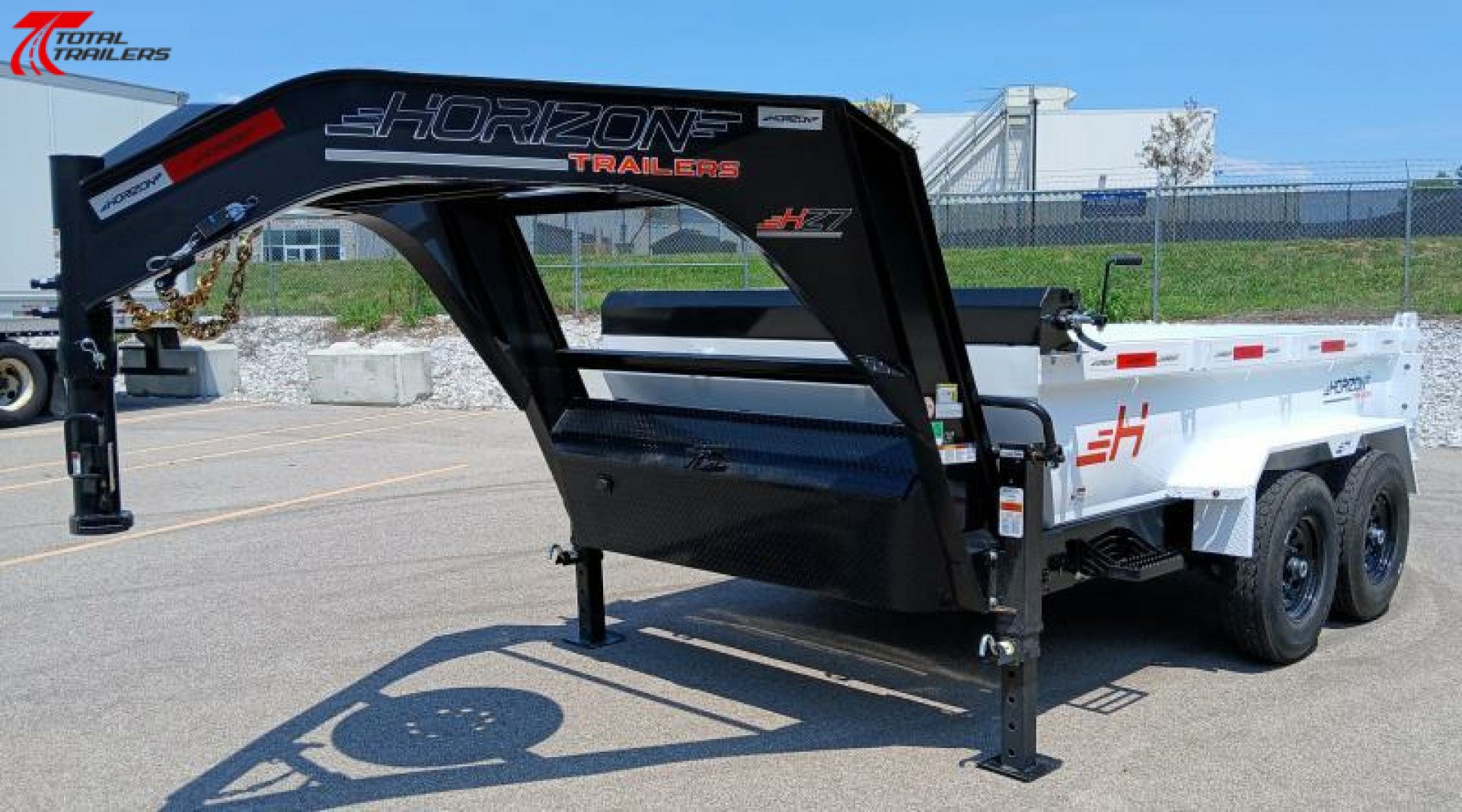 New Horizon Trailers 12' Gooseneck Dump Trailer 15,620LB, 14ply Tires, 24" Sides, Spare Tire