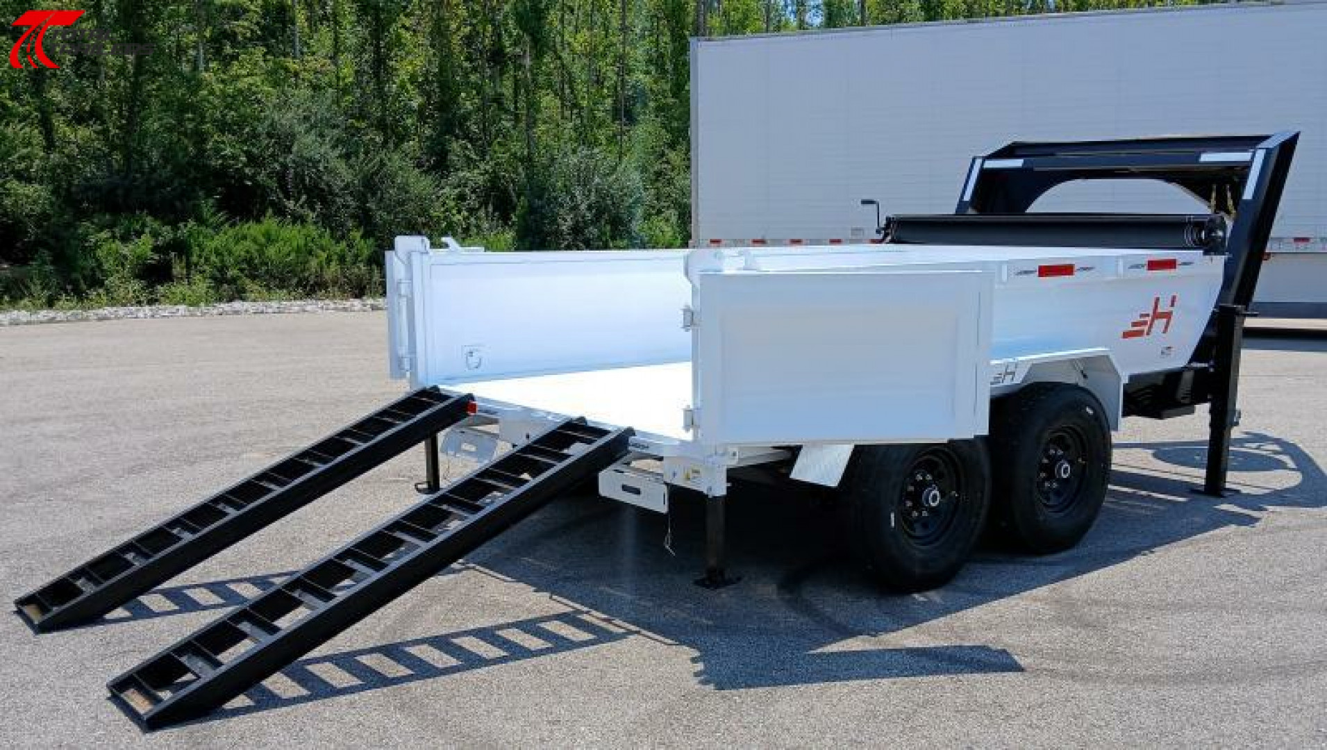 New Horizon Trailers 12' Gooseneck Dump Trailer 15,620LB, 14ply Tires, 24" Sides, Spare Tire