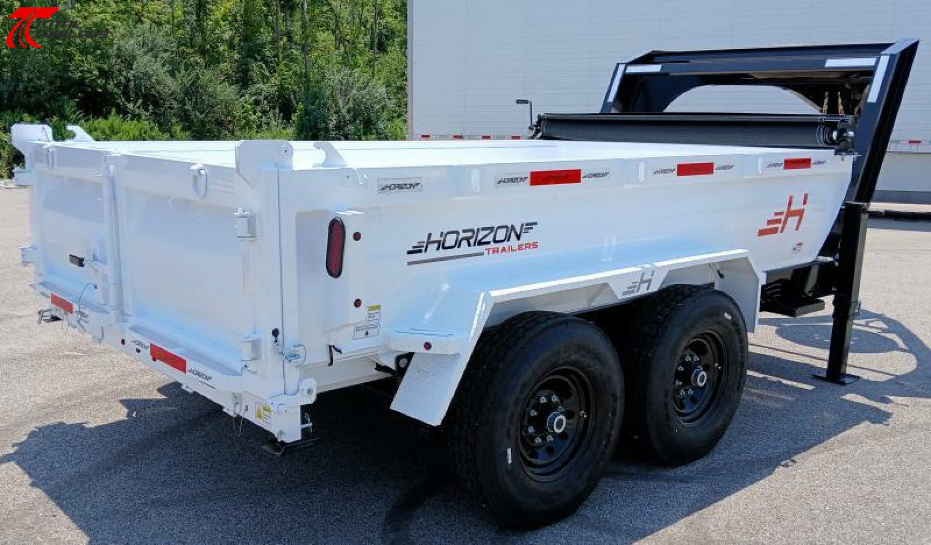 New Horizon Trailers 12' Gooseneck Dump Trailer 15,620LB, 14ply Tires, 24" Sides, Spare Tire