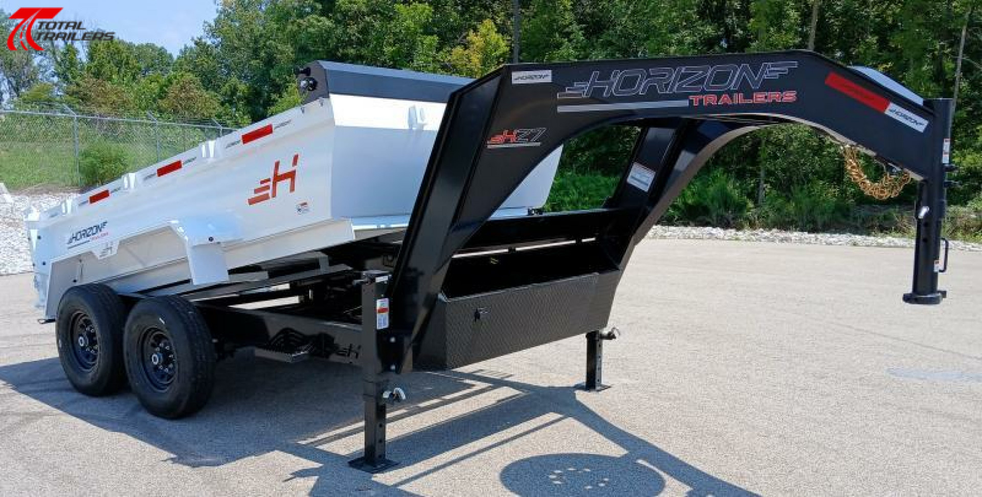 New Horizon Trailers 12' Gooseneck Dump Trailer 15,620LB, 14ply Tires, 24" Sides, Spare Tire