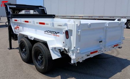 New Horizon Trailers 12' Gooseneck Dump Trailer 15,620LB, 14ply Tires, 24" Sides, Spare Tire