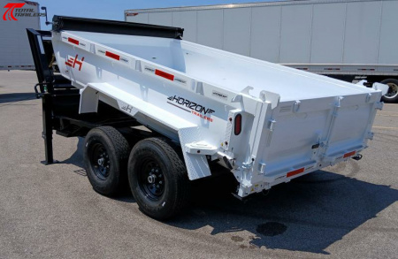 New Horizon Trailers 12' Gooseneck Dump Trailer 15,620LB, 14ply Tires, 24" Sides, Spare Tire