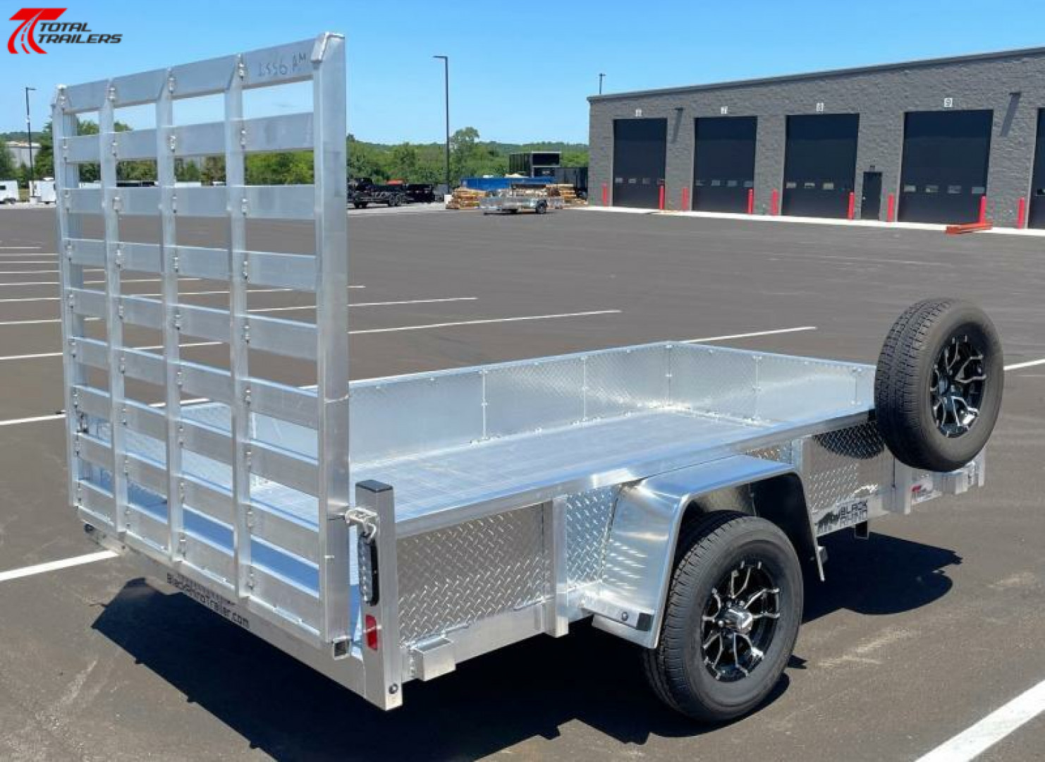 New Black Rhino 6 x 10 Aluminum Utility Trailer w/ Solid Sides, Spare Tire, Torsion Axle